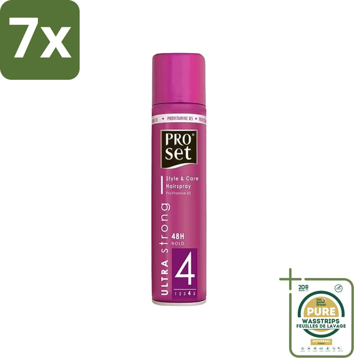7 x Proset - Haarspray - Ultra Sterk - 48 uur Werking - 250 ml - Grootverpakking - Haarspray - 48 Uur Fixatie - Haarspray 250 Ml - Haarspray Met B5 - Haarspray Voor Langdurige Fixatie