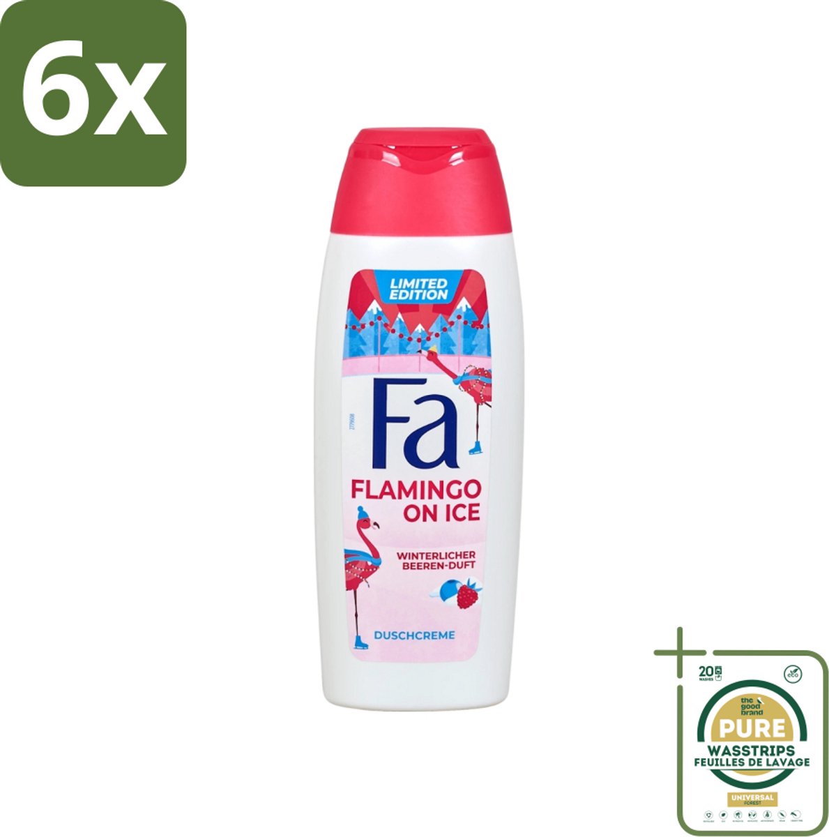 Fa - Douchegel - Winter Flamingo On Ice - Verfrissend & Koel - Hydraterend - 250 ml - Voordeelverpakking - 6 stuks - Winterflamingo on ice - Hydraterende douchegel