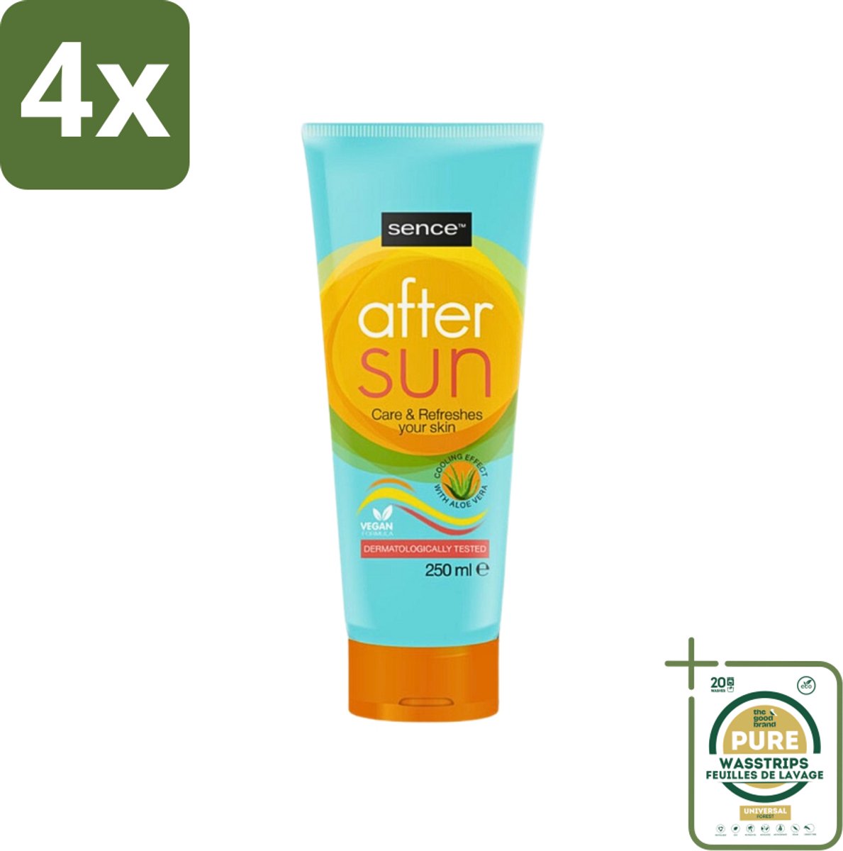 Sence - After Sun - Lotion - Kalmerend - 200 ml - Voordeelverpakking - 4 stuks - Huid kalmeren - Aloë vera