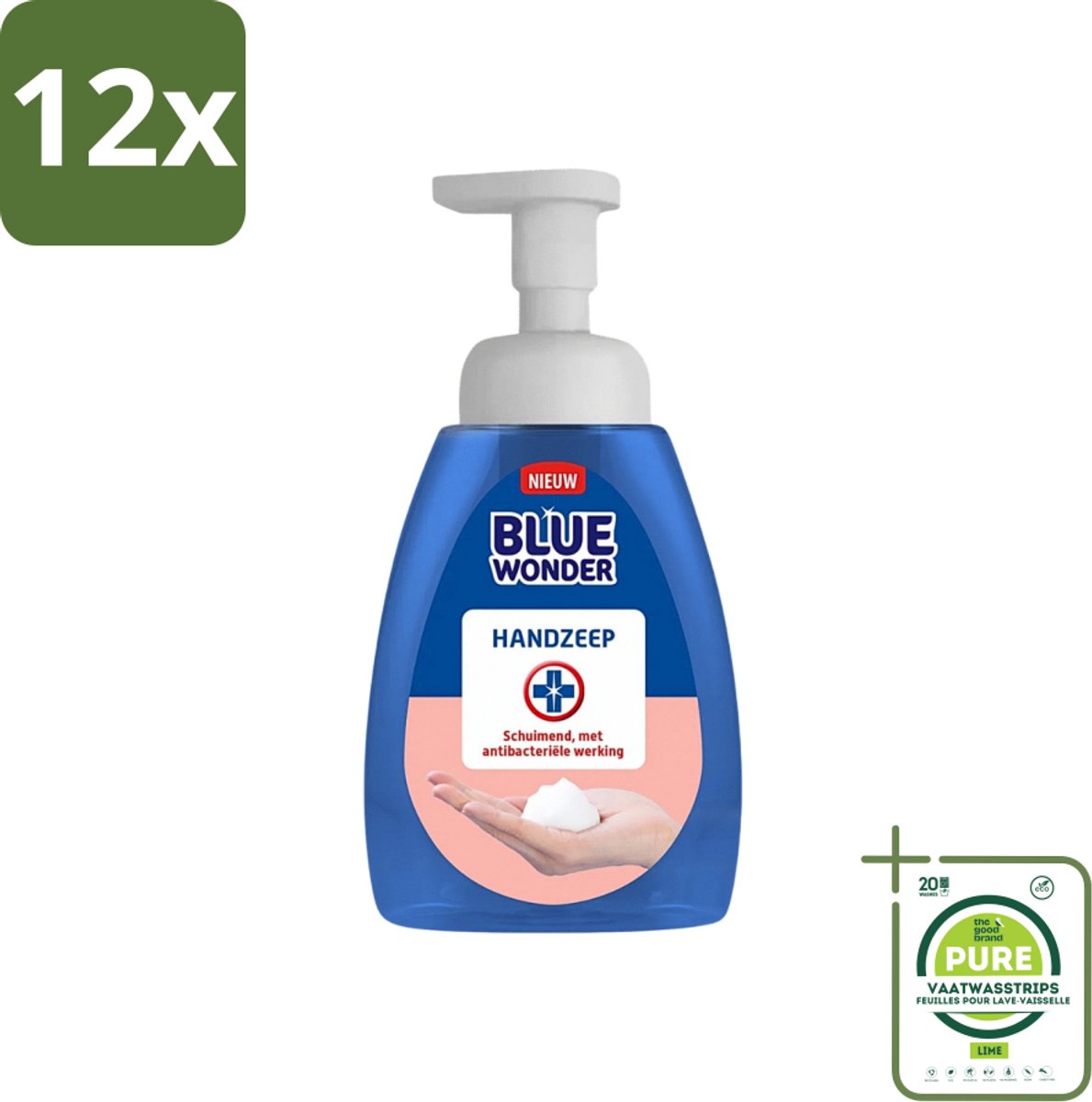 Blue Wonder - Handzeep - Hygiënisch & Verzorgend - 225 ml - Voordeelverpakking - 12 stuks - Hygiëne - Handzeep