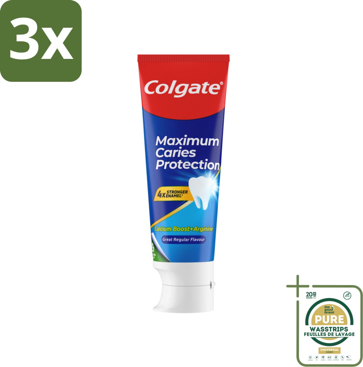3 x Colgate Tandpasta Caries Protection 75 ml - Grootverpakking - Gaatjes - Tandbederf - Tanden Beschermen - Tandpasta - Fluoride