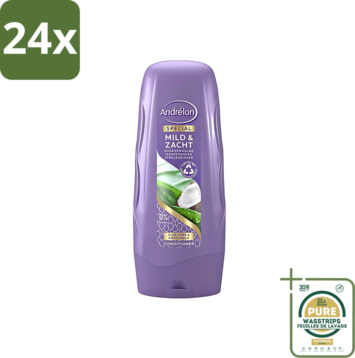 Andrélon - Mild & Zacht - Conditioner - Voor Gevoelige Hoofdhuid - 300 ml - Voordeelverpakking - 24 stuks - Mild haarverzorging - Zachte haar