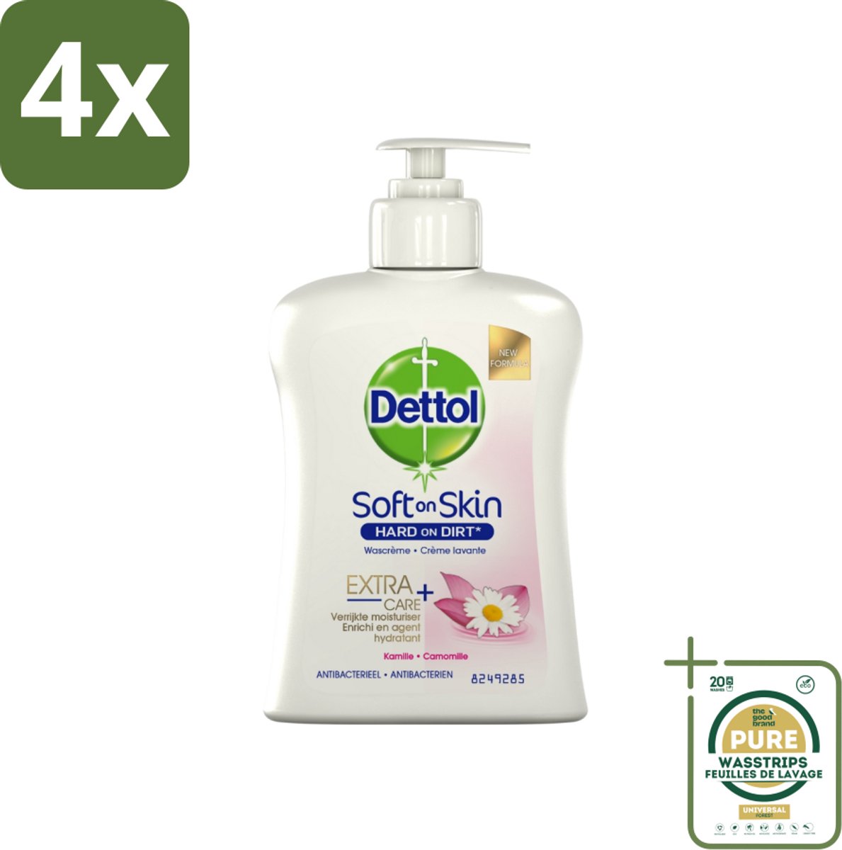 Dettol - Handzeep - Antibacterieel - Hydraterend - Kamille - 250 ml - Voordeelverpakking - 4 stuks - Hydraterend - Kamille