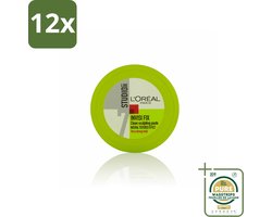 L'Oréal Studio Line Invisi Fix Clean Sculpting Paste 75 ml - Voordeelverpakking - 12 stuks - Styling - Haar fixatie