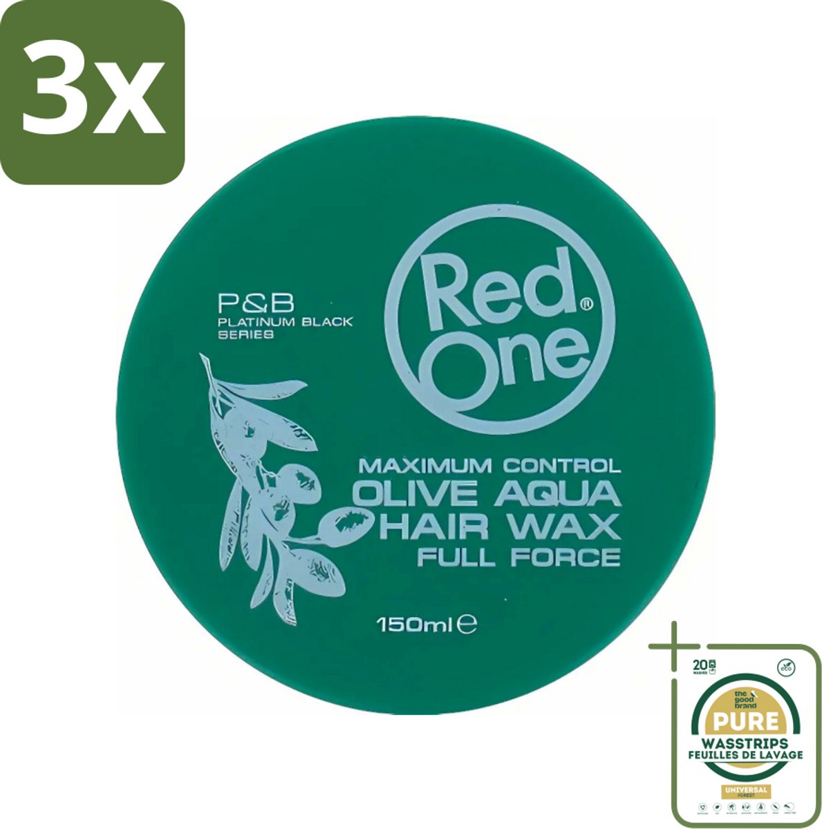 3 x Red One - Haarwax - Cobra Aqua - Maximale Controle - Voor Krachtige Hold & Glans - 150 ml - Grootverpakking - Haarwax - Styling Wax - Haartype - Haarkleur - Haartypen