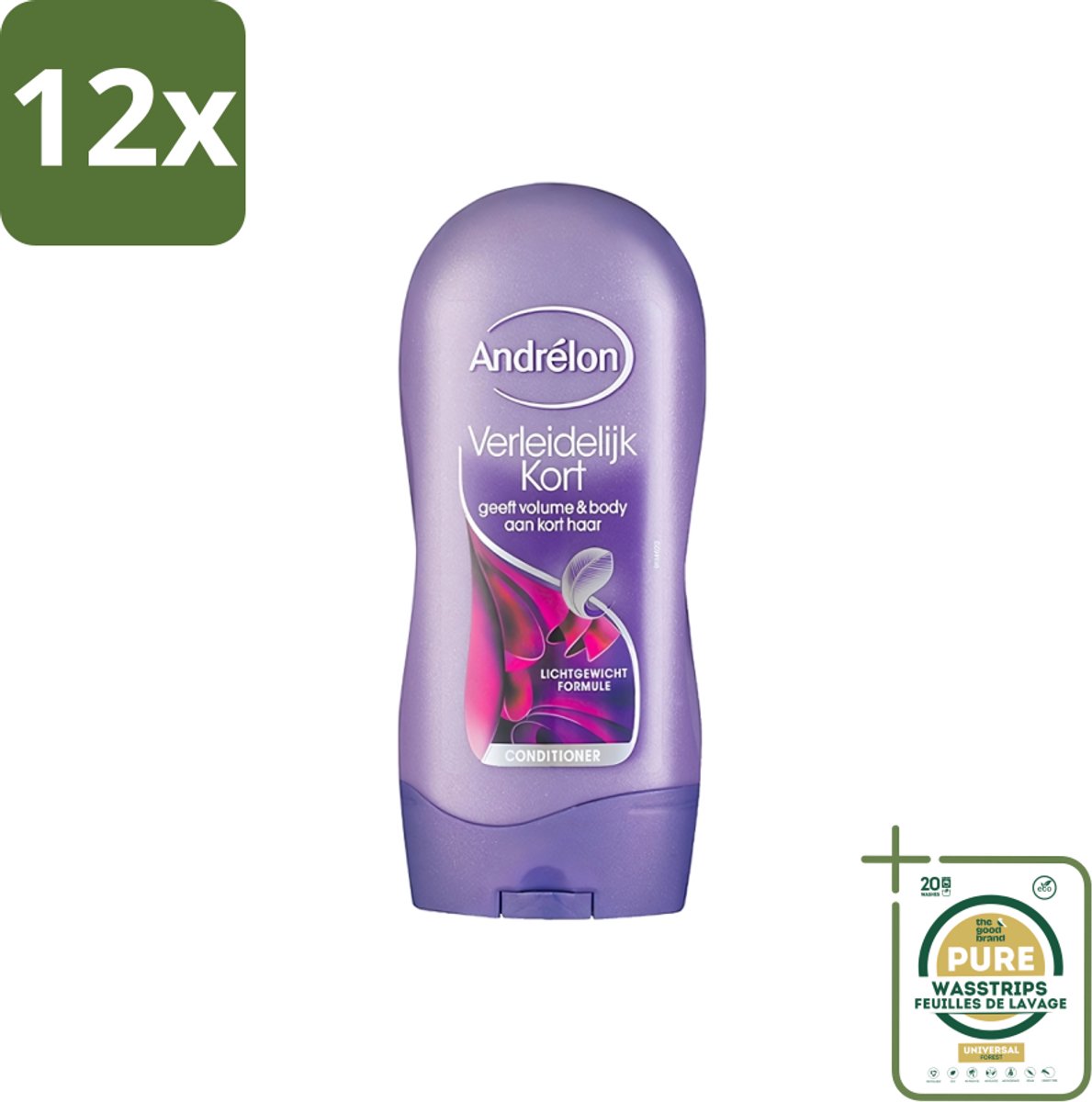 Andrélon - Verleidelijk Kort - Conditioner - Voor Kort Haar - 300 ml - Voordeelverpakking - 12 stuks - Verzorging kort haar - Luchtig haar