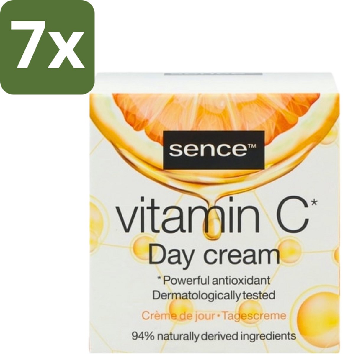 7 x Sence - Vitamine C - Dagcrème - Stralende Huid - 50 ml - Vitamine C Crème - Stralende Huid - Huidveroudering - Collageen - Antioxidant