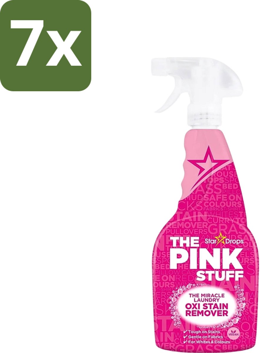 7 x The Pink Stuff - Vlekverwijderaar Spray - Direct op Vlek - 500ml - Vlekverwijderaar - Vlekkenverwijderaar - Vlekken Op Kleding - Vlekken Op Stof - Direct Op Vlek
