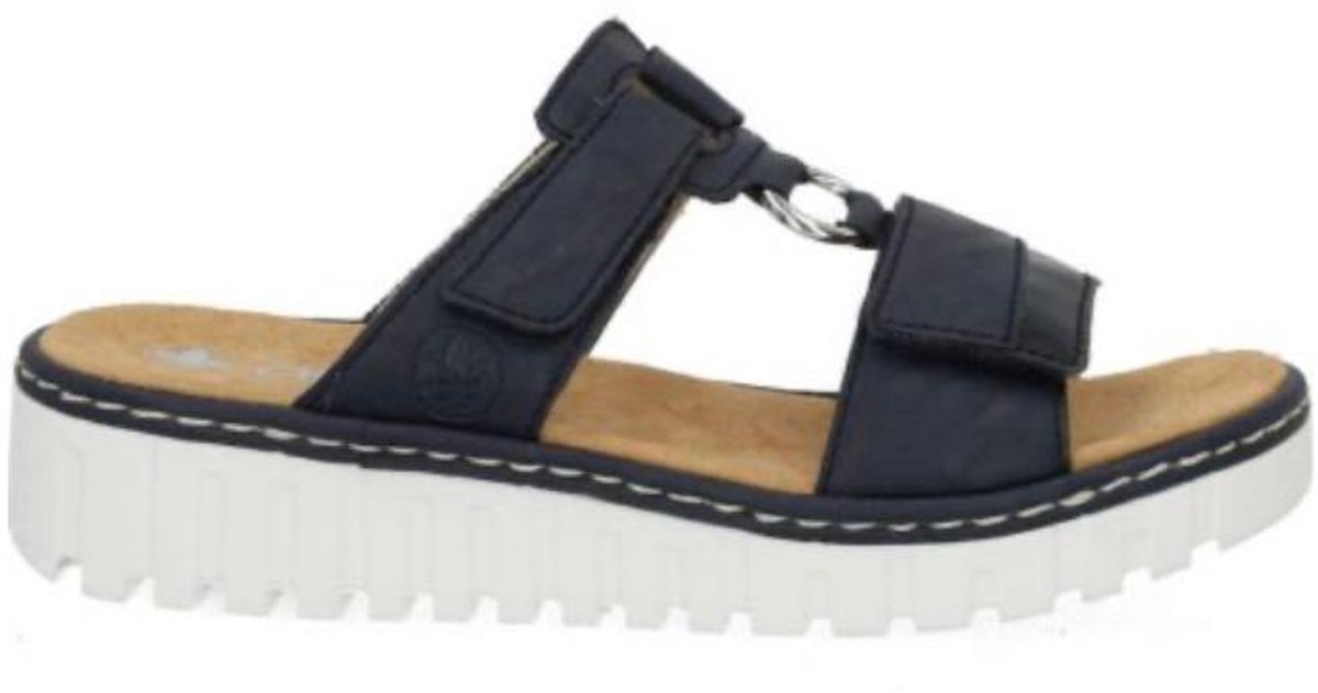 Rieker V1396-14 slippers Antistress klittenband donkerblauw maat 42
