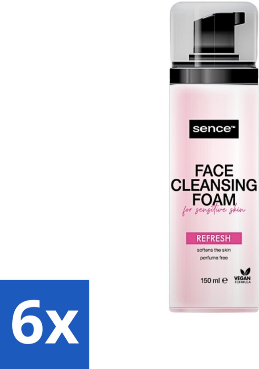 6 x Sence - Gevoelige Huid - Gezichtsreiniger - Foam - 150 ml - Gevoelige Huid Reinigen - Gezichtsreiniger Foam - Milde Reiniging - Poriën Reinigen - Make-up Verwijderen