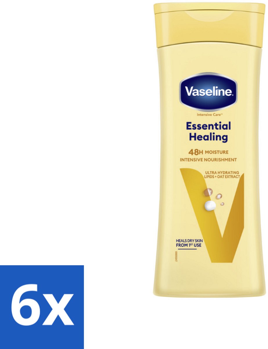 6 x Vaseline Bodylotion Essential Healing 400 ml - Huidherstel - Voedende Bodylotion - Droge Huid - Gebarsten Huid - Huidbarrière