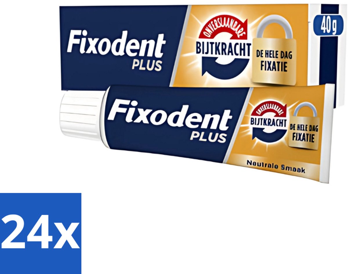 Fixodent - Kleefpasta - Plus - Krachtige Hechting - 40 g - Voordeelverpakking - 24 stuks