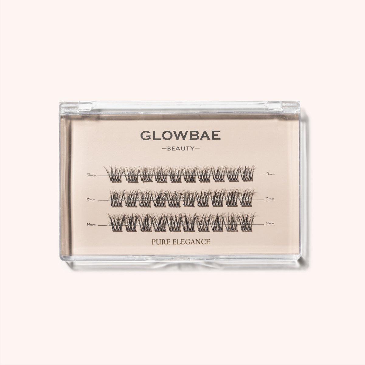 GlowBae Beauty Pre-Glued Pure Elegance Lashes | DIY Press-On Lash Clusters | 30 Ultra Volume Press On Lashes | D-Krul 10-14mm | Zelfklevende Wimpers Zonder Lijm