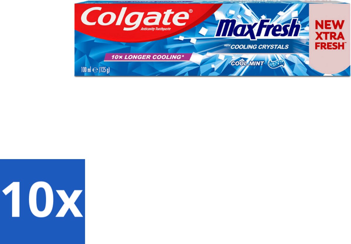 10 x Colgate Tandpasta Maxfresh Coolmint 100 ml - Tandpasta - Frisse Adem - Mondhygiëne - Cariës Bestrijden - Tandplak Verwijderen