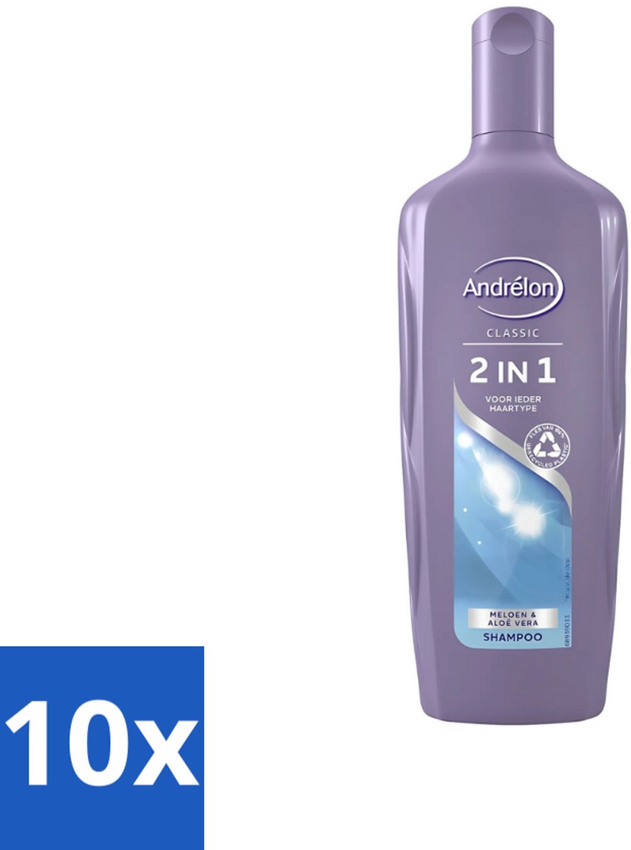 10 x Andrélon - 2-in-1 - Shampoo - Voor Snel & Effectief Wassen - 300 ml - 2-in-1 Shampoo Conditioner - Snel Wassen - Effectief Wassen - Haar Reinigen - Haar Verzorgen