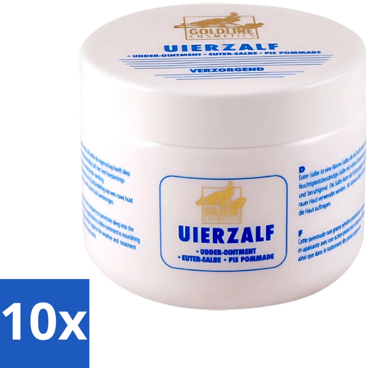 10 x Goldline - Uierzalf - Bodycrème - Beschermend - 250 ml - Uierzalf - Bodycrème - Huidbescherming - Huidverzorging - Gevoelige Huid