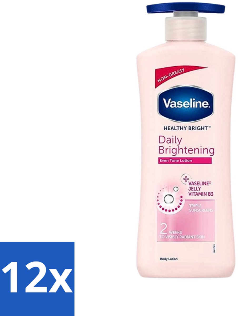 12 x Vaseline - Even Tone - Bodylotion - Daily Brightening - 600 ml - Huidverheldering - Huidverzorging - Huidverlichting - Huidverlichting - Huidverzorging
