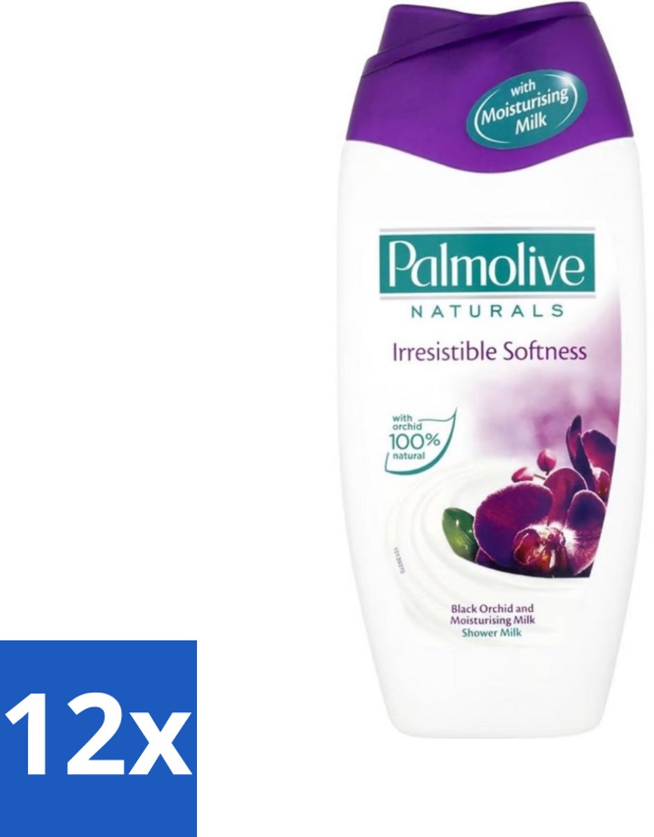 12 x Palmolive Naturals - Douchecrème - Onweerstaanbaar Zacht - 250 ml - Douchegel Orchidee Melk - Hydraterende Douchegel - Verzorgende Douchegel - Luxe Douchegel - Douchegel Voor Gevoelige Huid