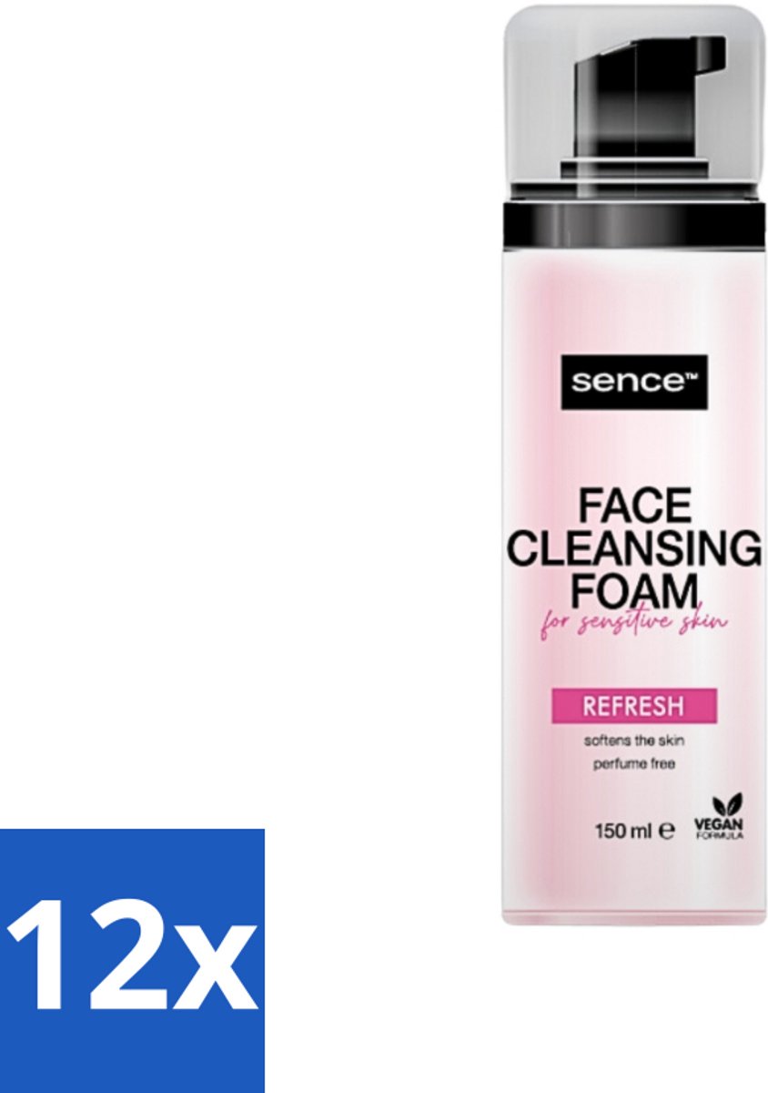 12 x Sence - Gevoelige Huid - Gezichtsreiniger - Foam - 150 ml - Gevoelige Huid Reinigen - Gezichtsreiniger Foam - Milde Reiniging - Poriën Reinigen - Make-up Verwijderen