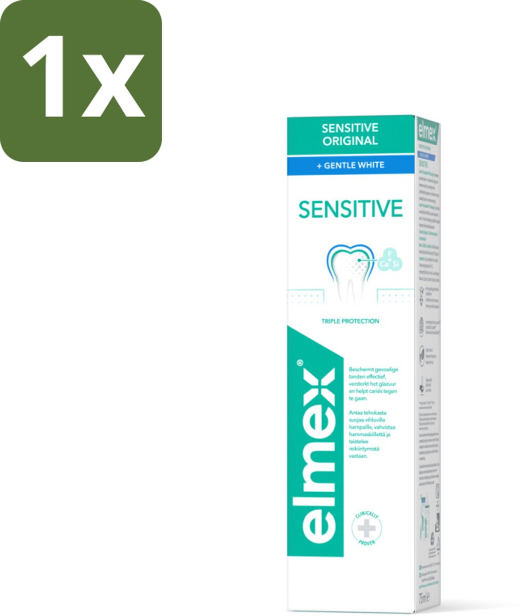 1 x Elmex Tandpasta Sensitive Gentle White 75 ml - Tandpasta - Mondhygiëne - Tanden - Tandvlees - Glimlach