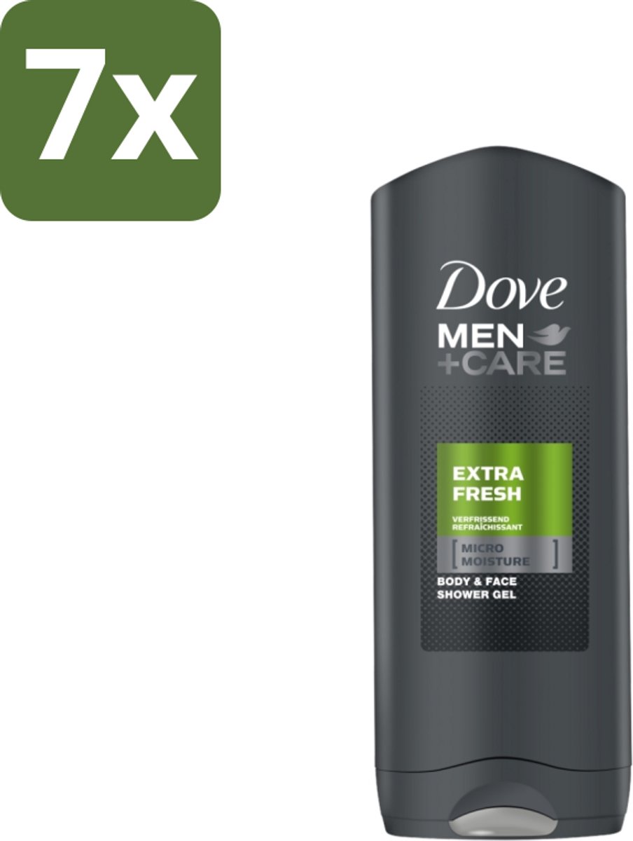 7 x Dove - Douchegel - Men+ Care Extra Fresh - Verfrissend en energiegevend - 250 ml - Douchegel - Huidbeschermend - Gevoelige Huid - Uitdroging - Kalmerend