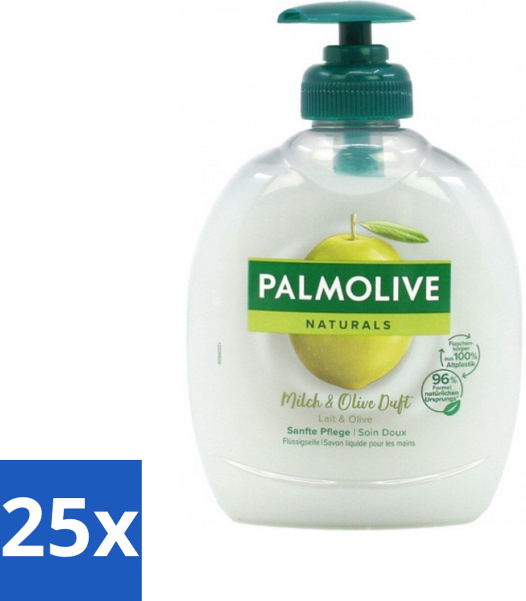 25 x Palmolive Naturals - Handzeep - Melk & Olijf - 300 ml - Handzeep Melk En Olijf - Natuurlijke Handzeep - Melkproteïnen Handzeep - Olijfextract Handzeep - Handzeep Voor Huidverzorging