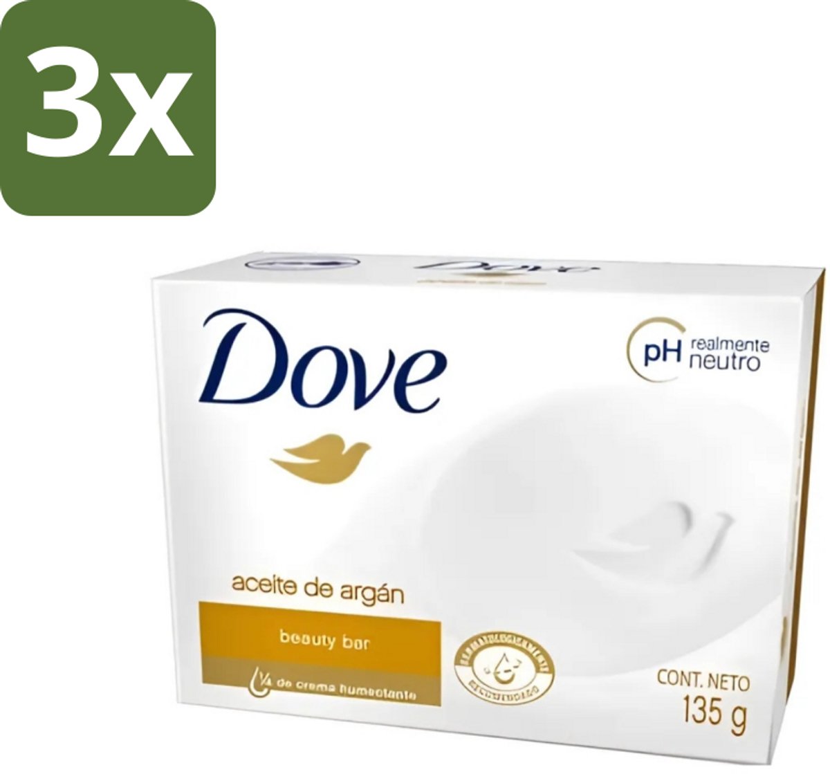 3 x Dove - Zeep - Arganolie - Verzorgend en hydraterend - 135 g - Zeep - Arganolie - Hydraterend - Verzorgend - Huid Verzorging