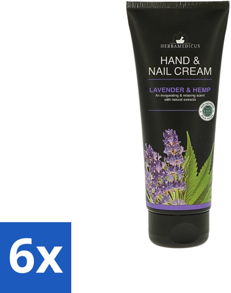 6 x Herbamedicus - Handcrème - Lavendel Geur - Verzachtend & Kalmerend - 75 ml - Handcrème Lavendel - Handverzorging - Natuurlijke Handcrème - Kalmerende Handcrème - Hydraterende Handcrème