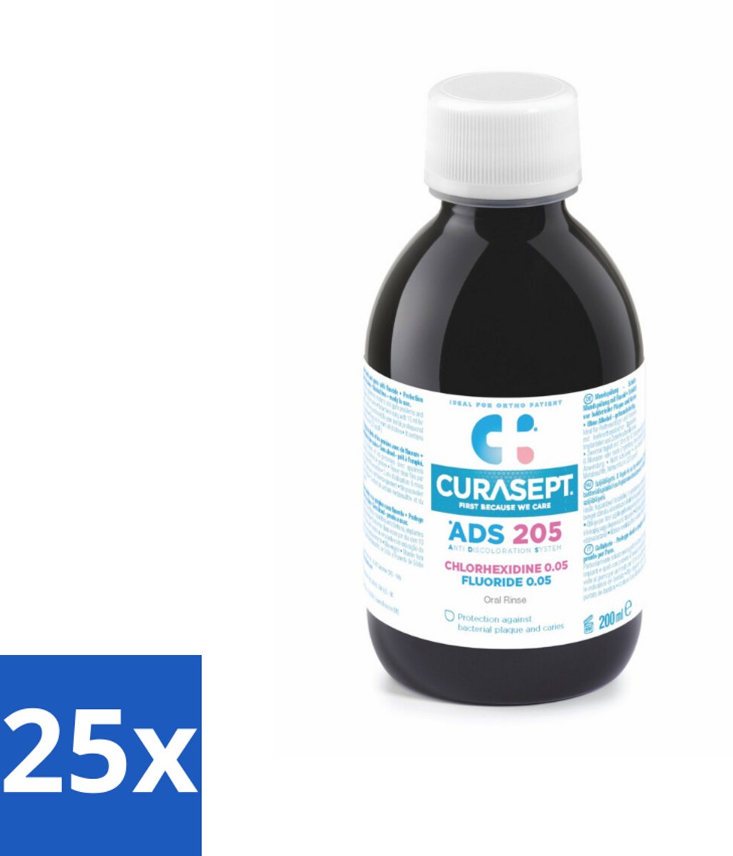25 x Curasept Mondspoeling 0,05% CHX 200 ml - Mondspoeling - Mondhygiëne - Tandenverzorging - Chloorhexidine - Natriumfluoride
