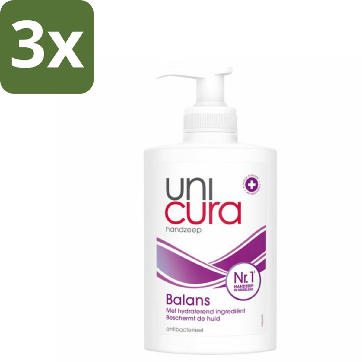 3 x Unicura - Vloeibare Handzeep - Anti Bacterieel - Balans - 250 ml - Handzeep - Antibacterieel - Handen Reinigen - Huid Verzorgen - Natuurlijke Handzeep
