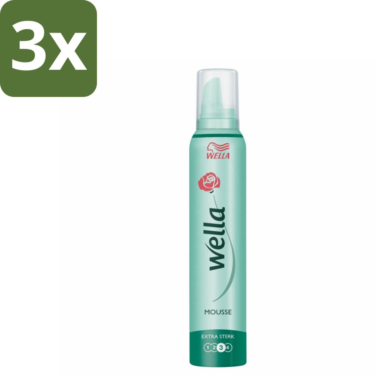 3 x Wella Extra Strong Hold Haarmousse 200 ml - Haarmousse - Versteviging - Stevigheid - Flexibiliteit - UV Bescherming