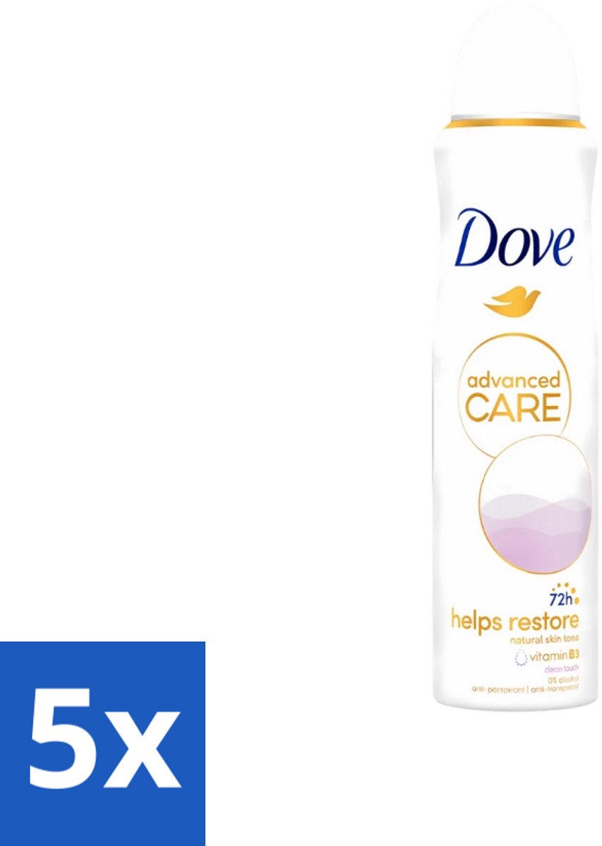 5 x Dove - Deodorant - Spray Clean Touch - Zachte geur en verzorging - 150 ml - Dove Clean Touch - Deodorant Spray - Anti-transpirant - Zweet En Geur - Fris