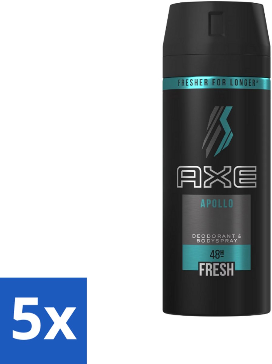 Axe - Deodorant Bodyspray - 48hrs Non Stop Fresh - Apollo - 150 ml - Bulkverpakking - 5 stuks
