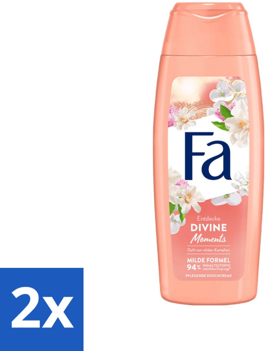2 x Fa - Douchecrème - Divine Moments - Verzorgen & Voeden - Verfrissend - 250 ml - Douchecrème - Douchecreme - Camelia Geur - Luxe Douchecrème - Natuurlijke Ingrediënten