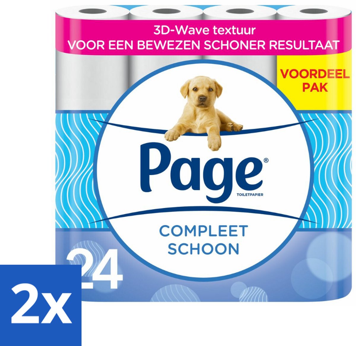 2 x Page Toiletpapier Compleet Schoon 2-laags 24 stuks per verpakking - Toiletpapier - 2-laags Toiletpapier - 3D Wave™ - Katoen - Hygiëne