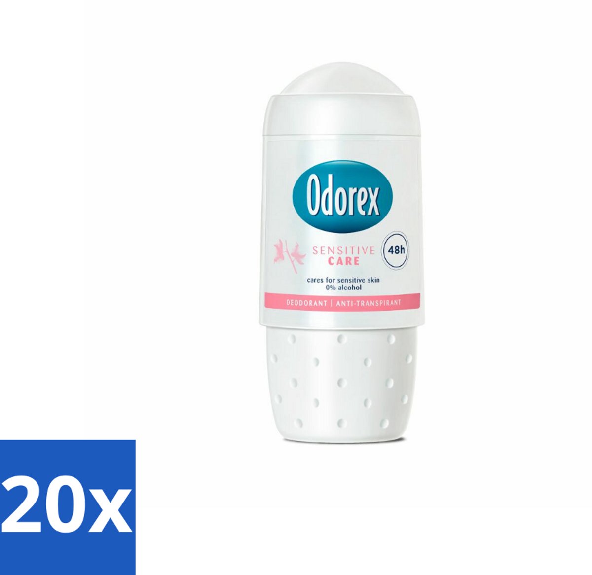 20 x Odorex Deodorant Roller Sensitive Care 50 ml - Gevoelige Huid - Deodorant - Roll-on - Huidvriendelijk - Alcoholvrij
