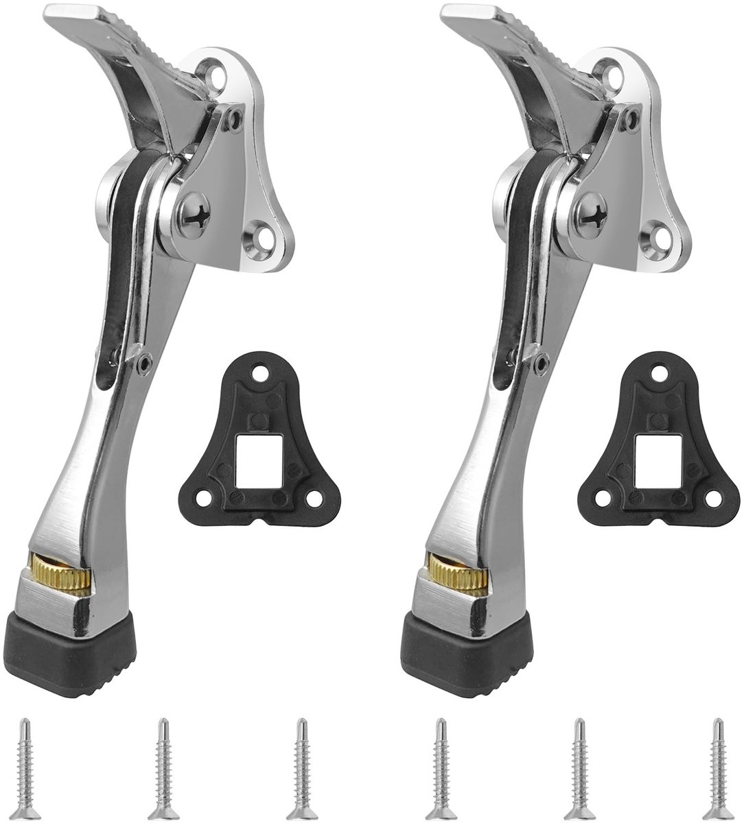 Solidchoice - Set van 2 Verstelbare Metalen Deurstoppers met Rubber Buffer