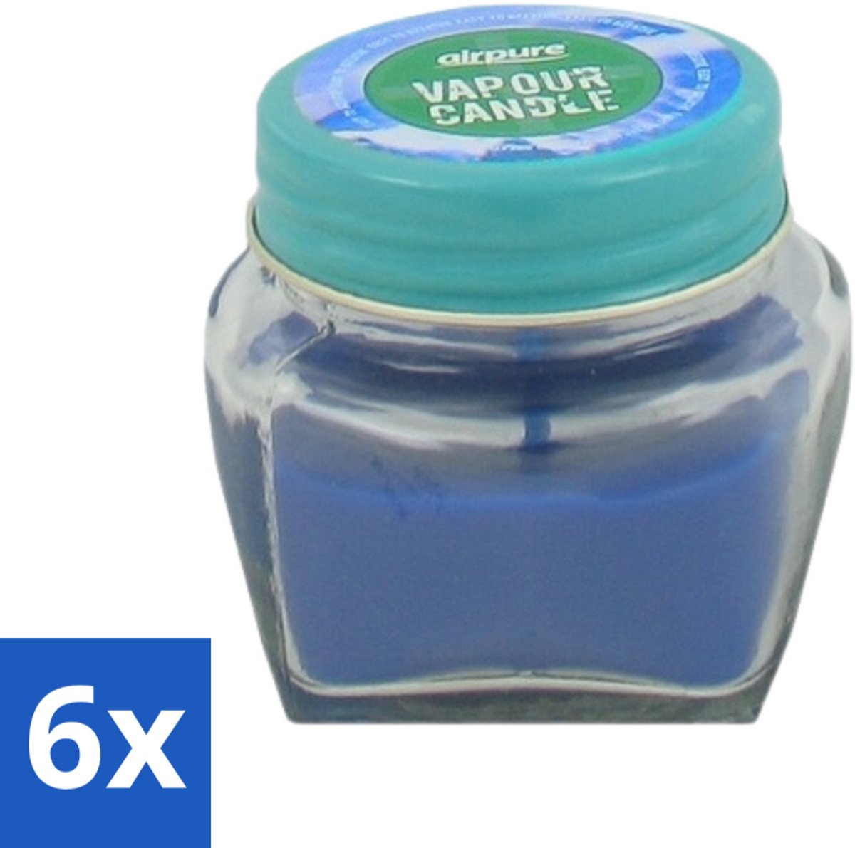 6 x Airpure - Kaars Tegen Verkoudheid - Geurkaars - Verlichting bij Verkoudheid - 28,5 g - Kaars Tegen Verkoudheid - Geurige Kaars - Verlichting Bij Verkoudheid - Ademhaling Verlichten - Neus Verstopt
