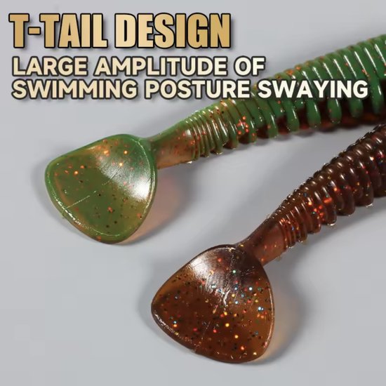 Softbait Shads - Weedless Kunstaas voor Snoek en Snoekbaars - T-Staart - 110mm - 4 Stuks — afbeelding 3