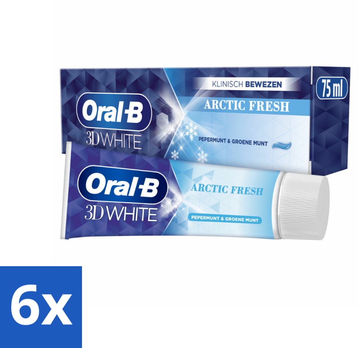 Oral-B Tandpasta 3D White Arctic Fresh 75 ml - Voordeelverpakking - 6 stuks