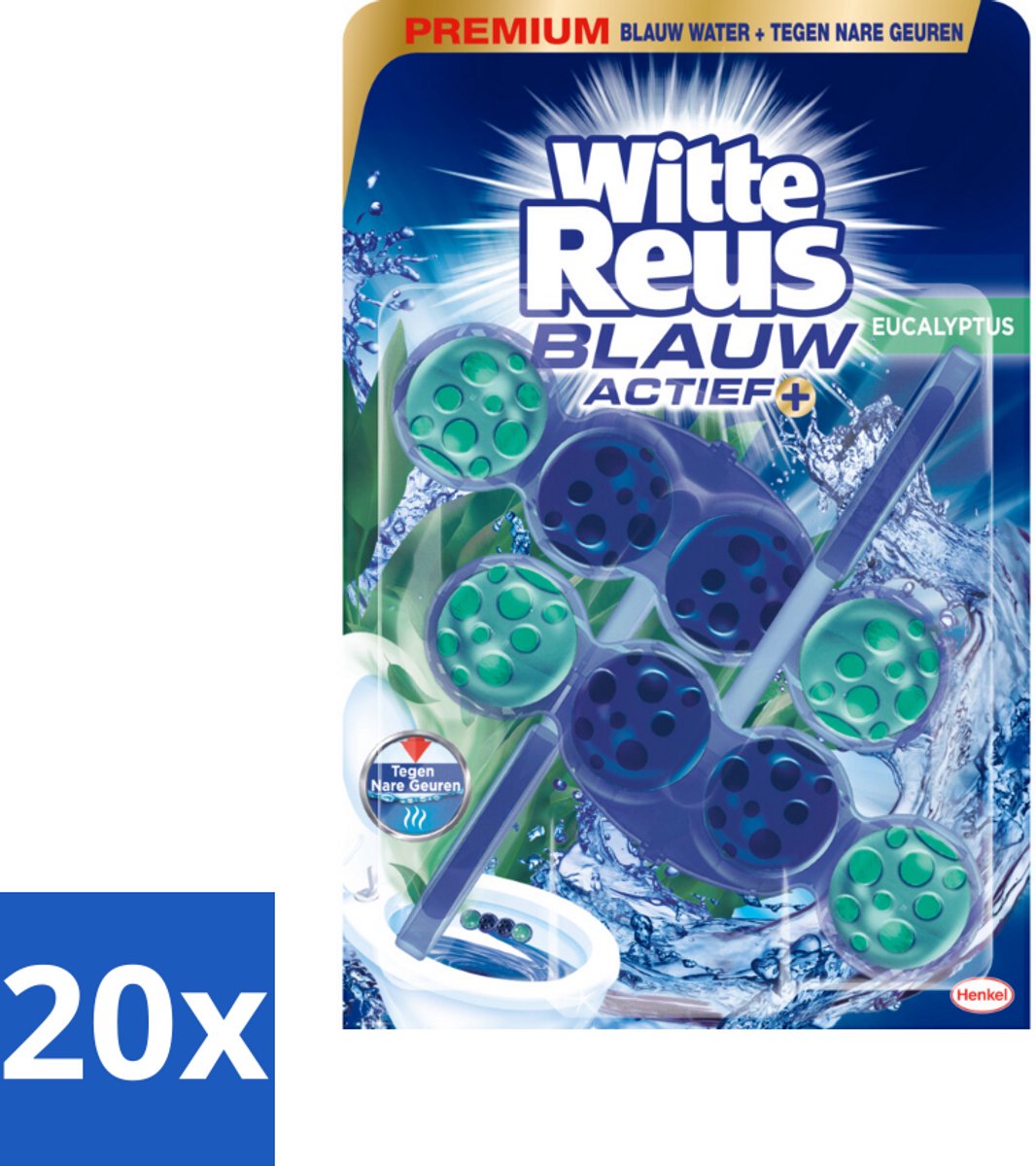 Witte Reus Toiletblok Blauw Actief Eucalyptus 2 stuks per verpakking - Bulkverpakking - 20 stuks