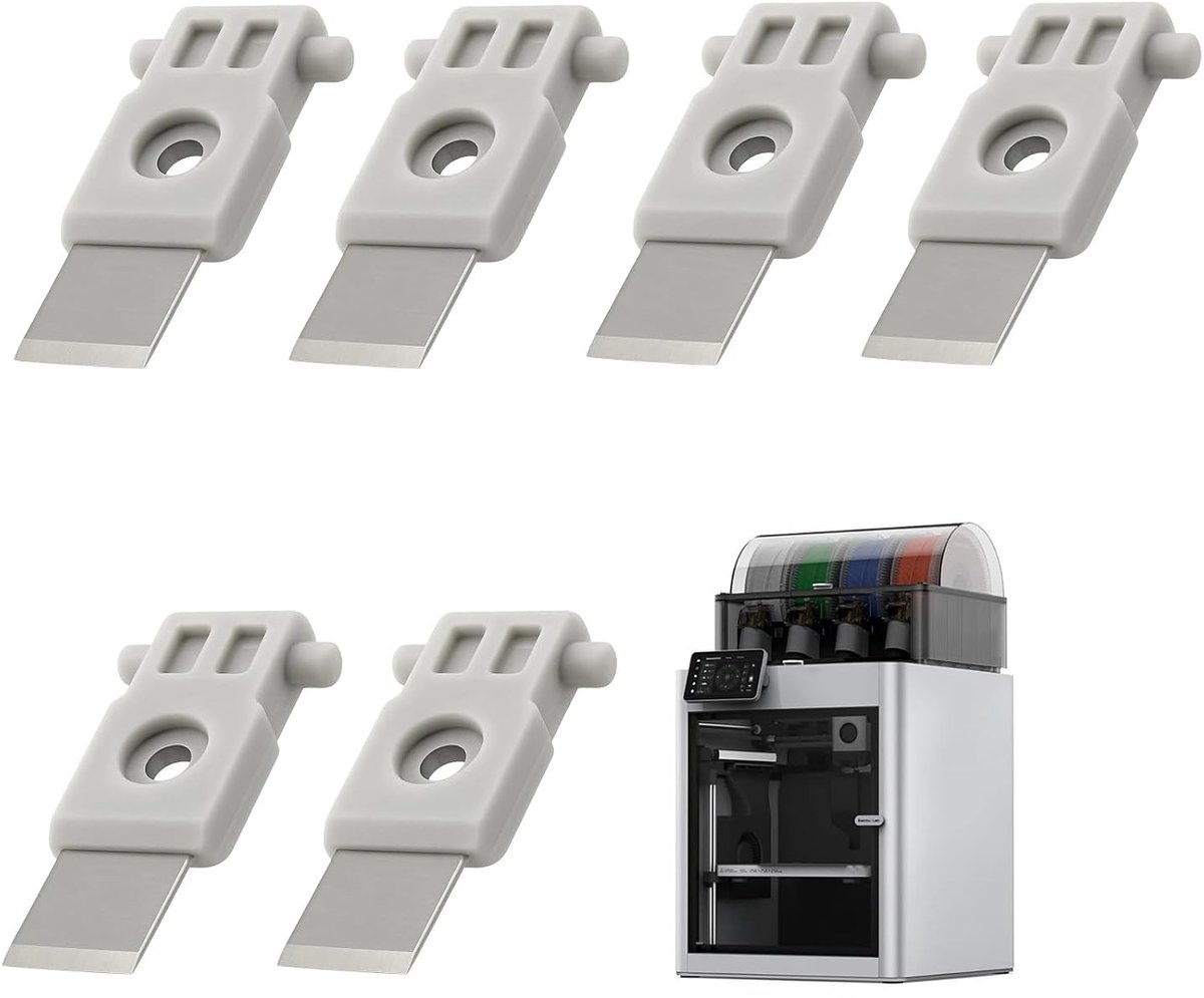 Set van 6 3D Printer Filament Snijgereedschap met Vervangbladen voor Precisie Snijden en Schrapen van Filamenten, Geschikt voor Diverse 3D Printers