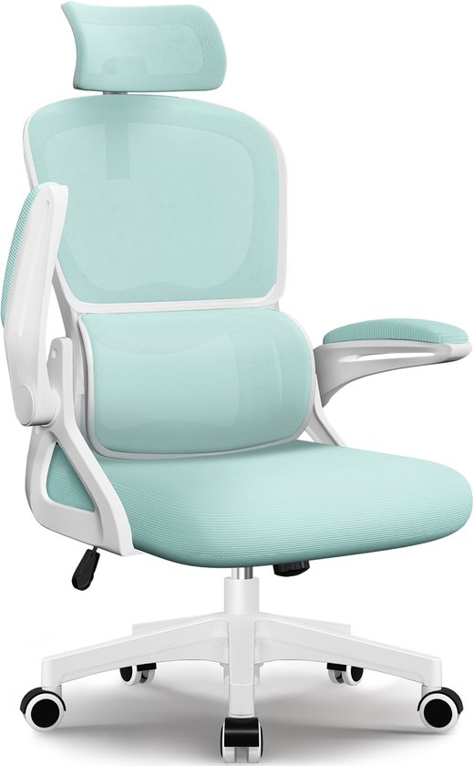 Bureaustoel, Ergonomische Bureaustoel met Verstelbare Lendensteun en 3D Hoofdsteun – Bureaustoelen voor Volwassenen – Office Chair 135° Kantelbare Rugleuning – Belastbaar tot 150 kg – Verstelbare Armleuningen – Ademend Mesh – Zwart