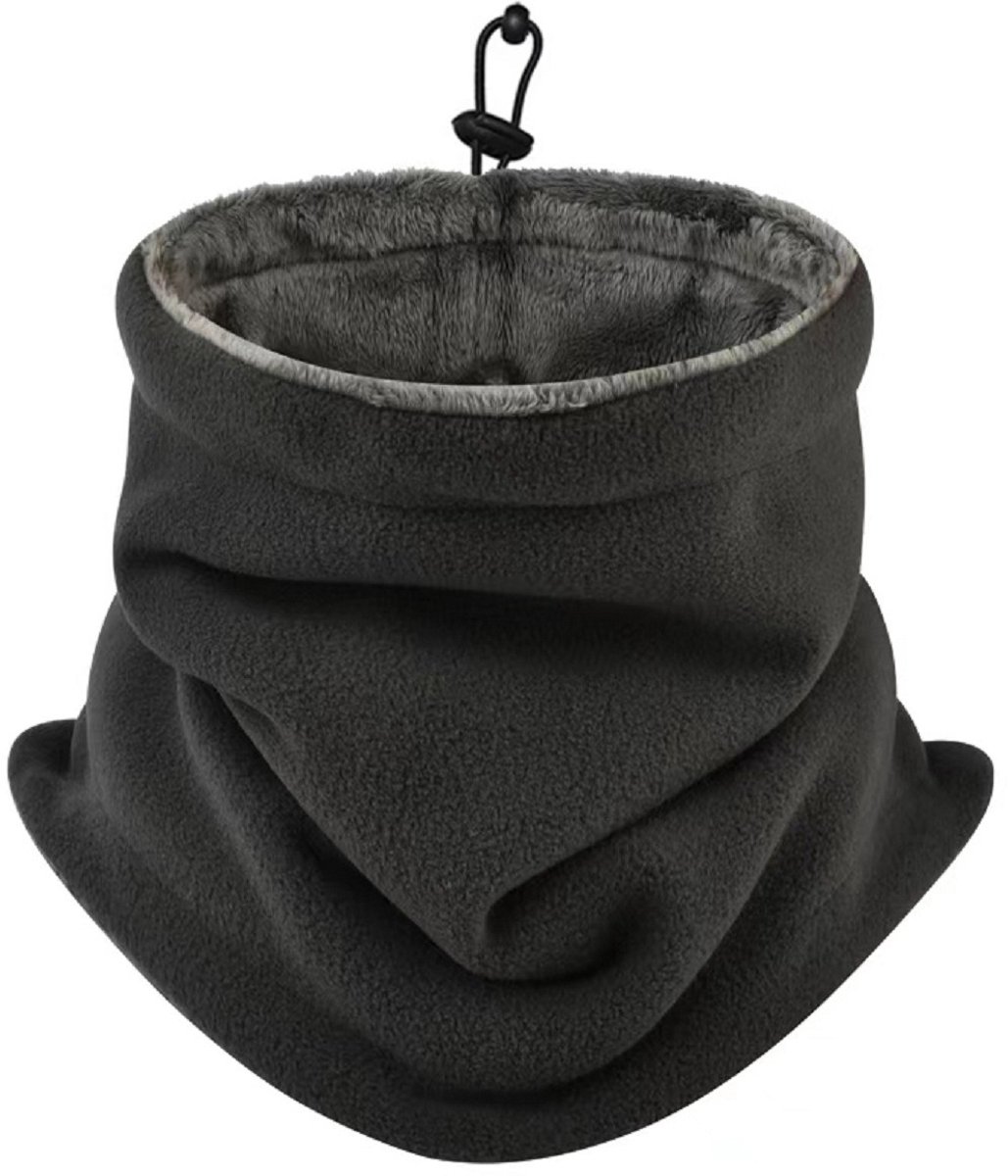 Winter Fleece Nekwarmer - Unisex Verstelbare Nekwarmer, Sjaal & Gezichtsmasker - 28x29 cm - Dik Fleece & Winddicht - Zwart