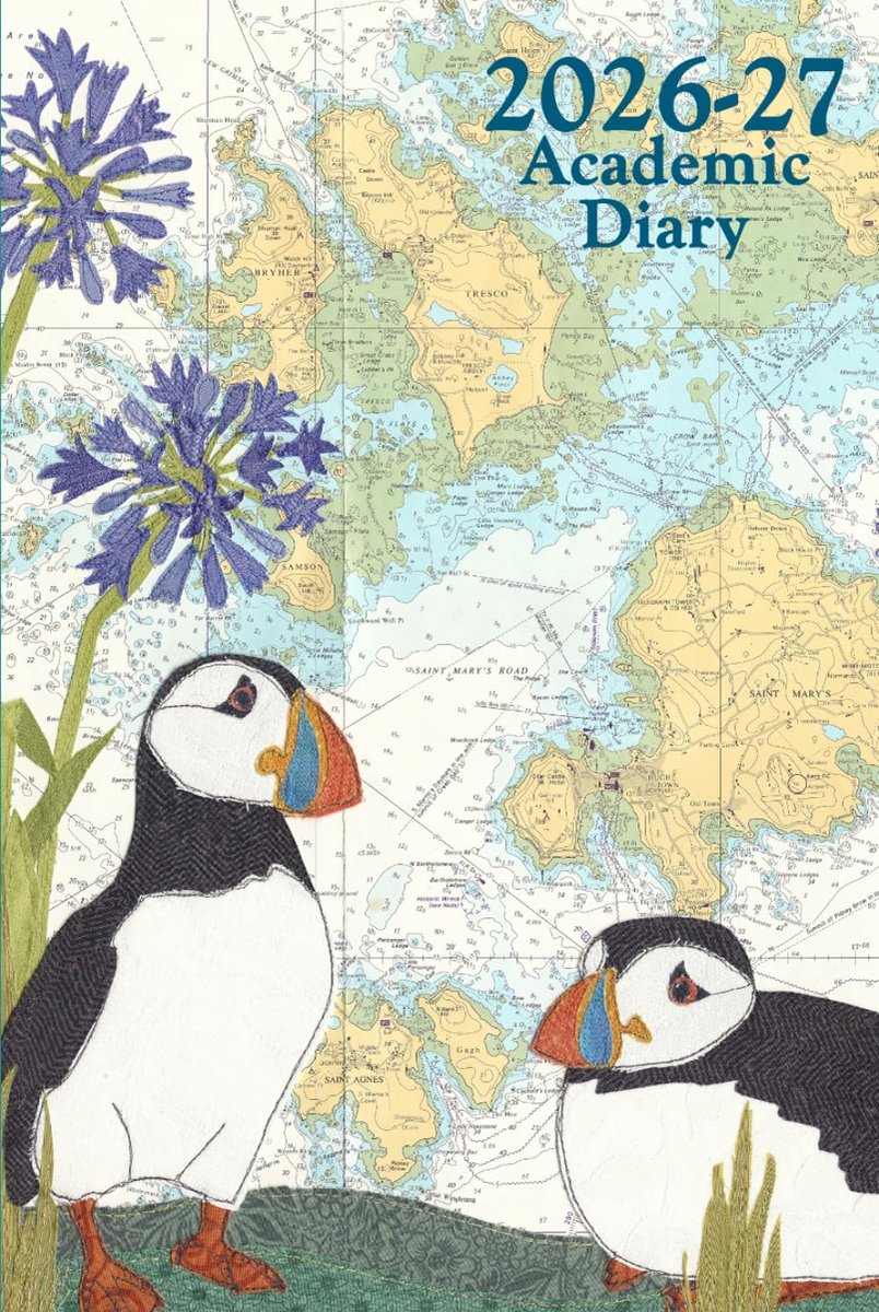Puffins at Scilly Cornwall A5 academic mid year diary planner 2026/27 - ShopVlot