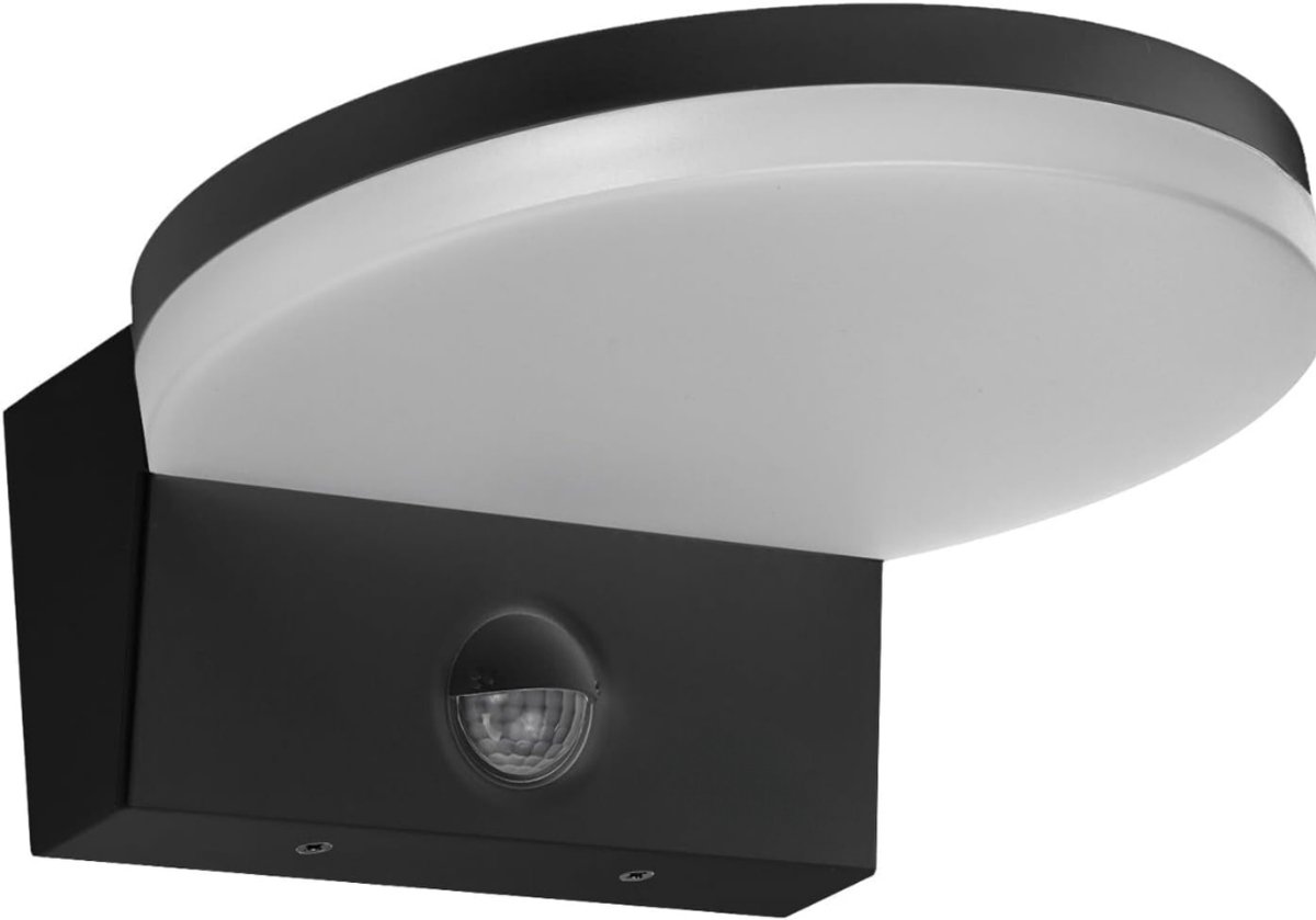 Lìon® Buitenlamp - Buitenlamp met Sensor - Buitenlamp met Bewegingssensor - Zwart - 18cm x 18cm x 7cm