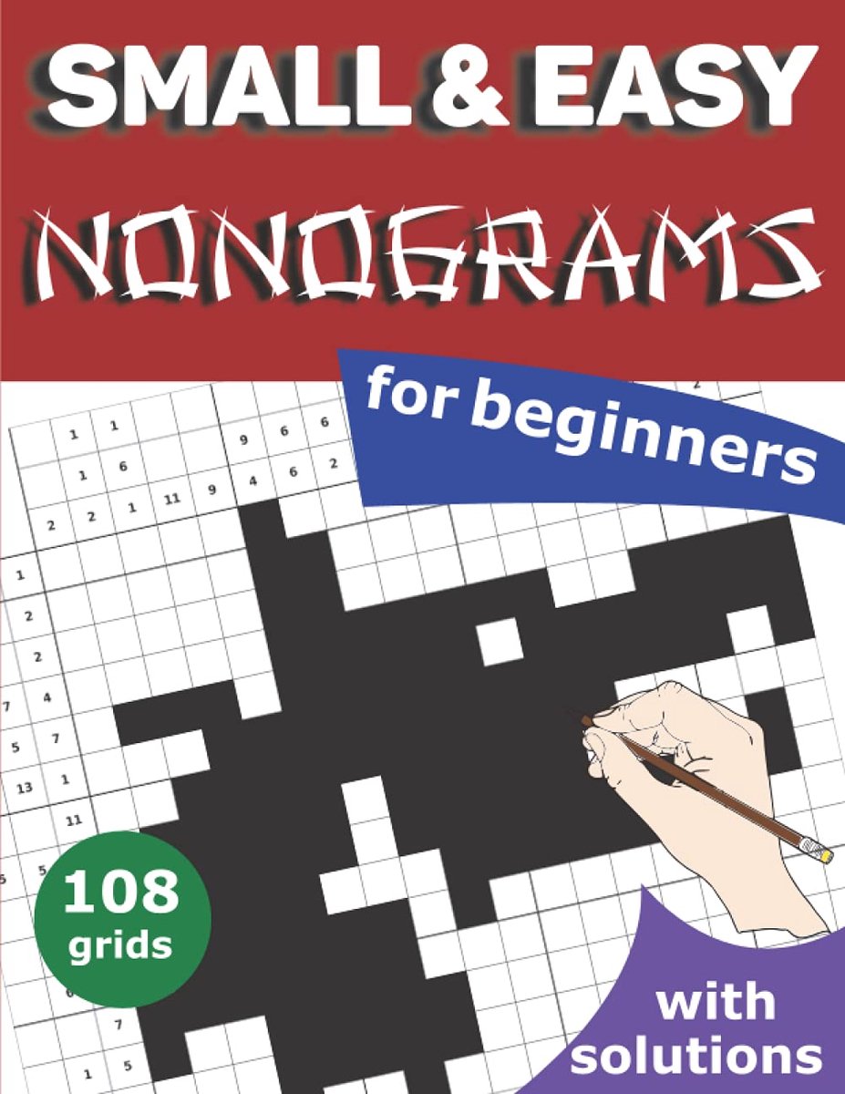 Small and easy Nonograms for beginners: 108 easy to medium japanese logic puzzles (hanjie, picross, griddler). - ShopVlot