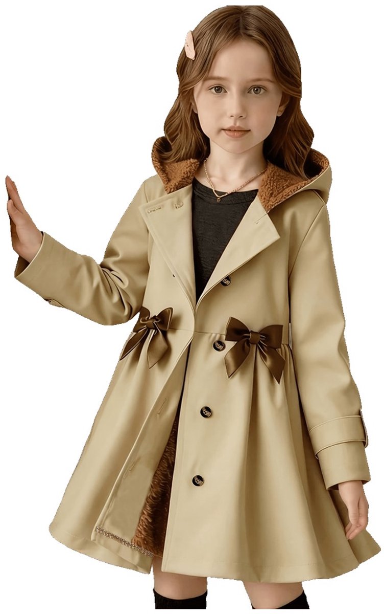 Currero Mantel Meisjes Tussenmantel Meisje Winter Jas Mantelpakje Trenchcoat Overjas Overcoat Winterjas 5 Jaar Gemengde Kleur