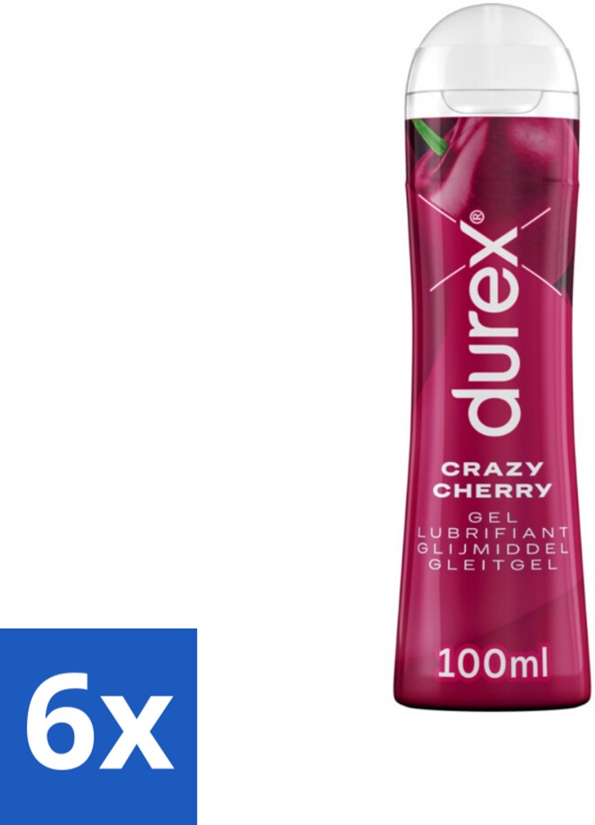 Durex - Crazy Cherry - Glijmiddel - 100 ml - Voordeelverpakking - 6 stuks