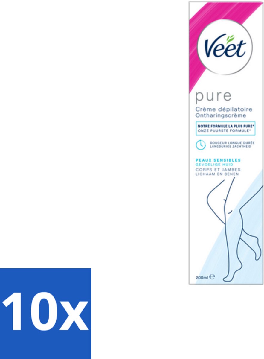 Veet Minima - Ontharingscrème - Gevoelige Huid - Frisse parfum - 200ml - Bulkverpakking - 10 stuks